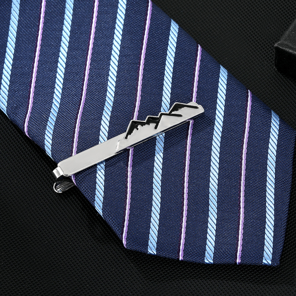 Berg Krawattenklammer Herren Silber Legierung Krawattenklammer High-End-Mode Business Krawattenklammer Spot_voghion.com