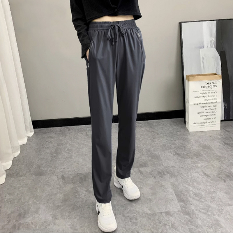 直送アイスシルクパンツ 男女兼用 速乾スポーツパンツ 夏用 伸縮性 通気性 速乾 薄手 日焼け防止パンツ|undefined