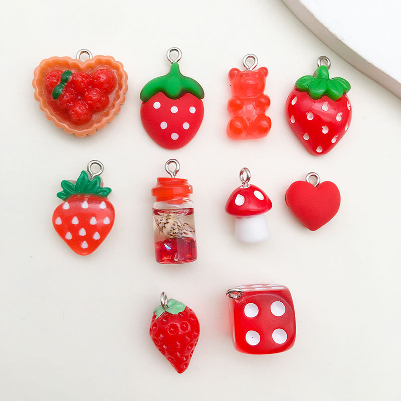 5g Weight Pendant Jewelry Making Type Top-Drilled Drill Orientation DIY Jewelry Accessories Classification Smooth Embellishment 1 Piece Quantity Resin Material Fruit, Bear Pattern Epoxy Design IG Style, Casual, Sweet Style 1 Piece Resin Fruit Bear Pendant 9