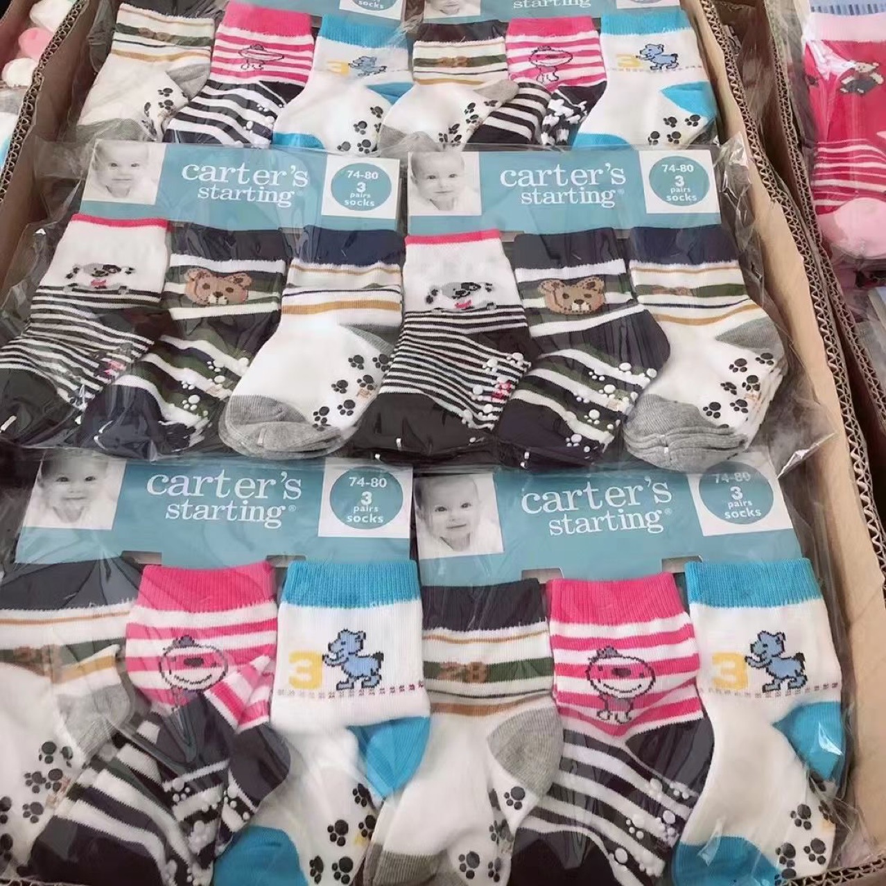 Carters Four Seasons Calcetines para bebés Calcetines de algodón Calcetines para pisos Calcetines para niños Calcetines de algodón de tubo medio para estudiantes masculinos y femeninos