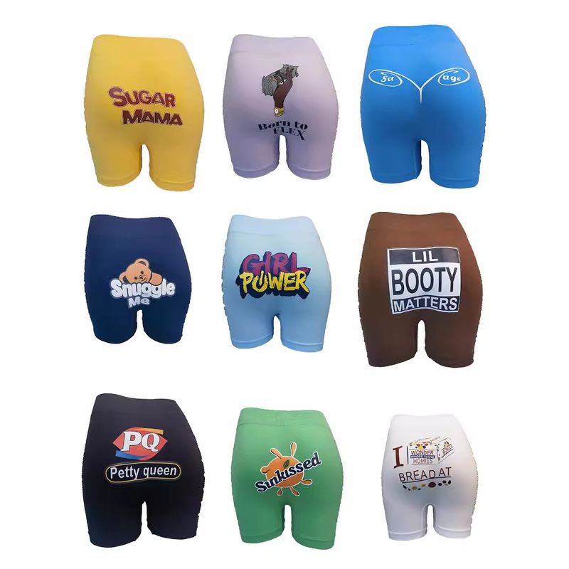 Hot-Selling Printed Hollow-Out Sexy Yoga Pants, Women's Fitness Sports Tight Four-Corner Shorts with High Elasticity