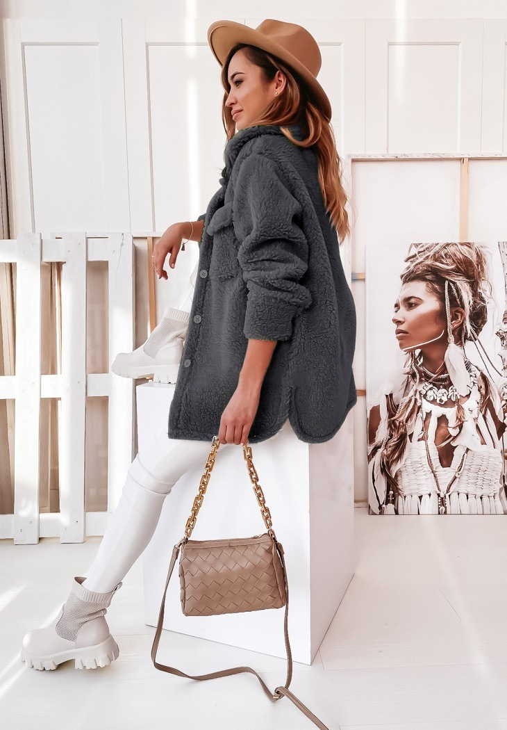 Dames imitatiebontjas halflang met revers voor herfst en winter_voghion.com