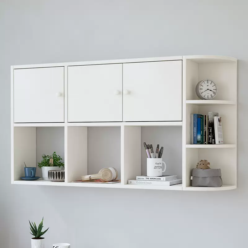 装饰吊柜转角卧室墙上书架置物架墙壁柜悬空书柜打孔免客厅挂墙式