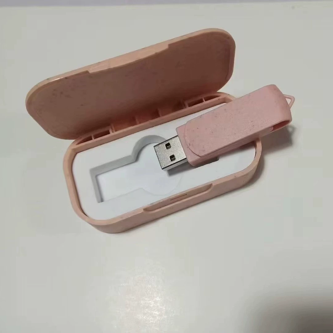 Деградируемый USB-флеш-накопитель из пшеничной соломы, вращающийся, экологически чистый, перерабатываемый, прямые продажи производителя, USB 2.0/3.0, печать