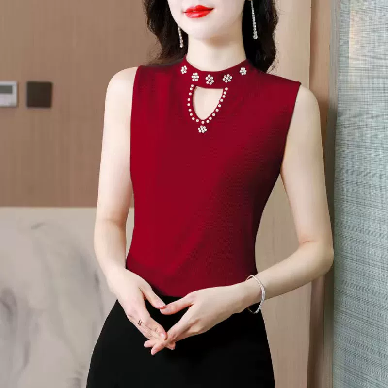 Летний топ без рукавов, облегающий, slim fit