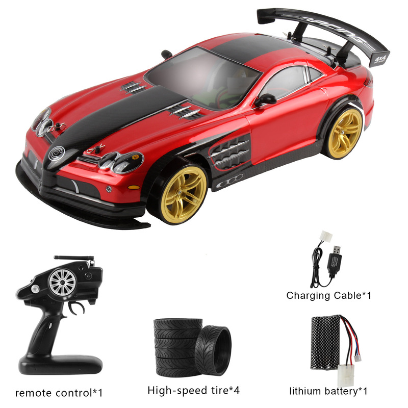 ホットセール 1:10 高速リモートコントロール四輪駆動レーシングカー 2.4 グラムドリフトライト付き 40-70KM/H フラットランニングおもちゃの車|undefined