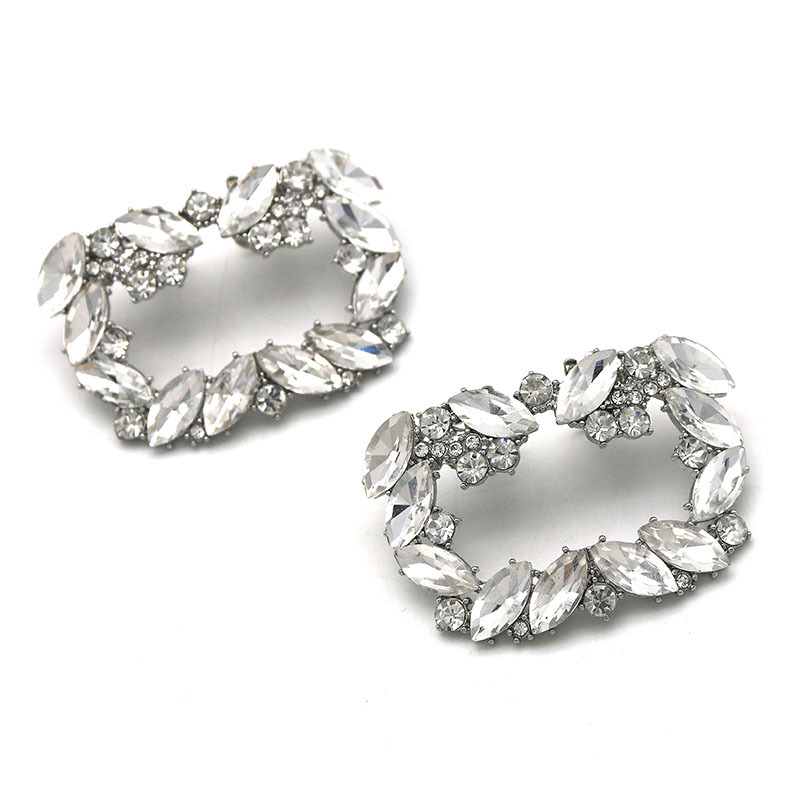 Botas de mujer decoración de Vamp zapato extraíble Flor de cristal zapato clip zapatos de boda cuadrado de metal hebilla de zapatos tacones altos Accesorios