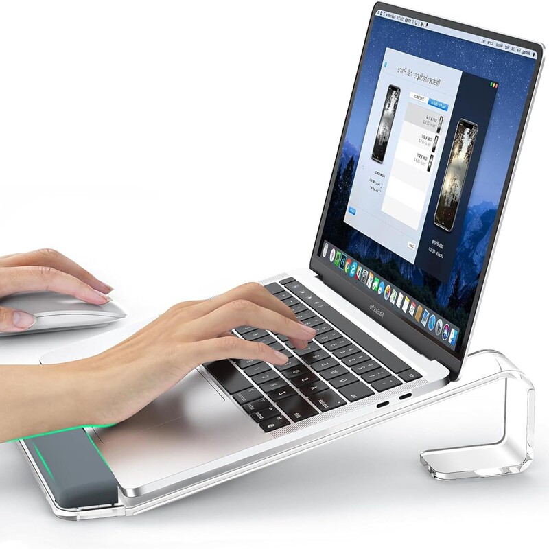 Laptop Stand Transparent Acrylic Desktop Stand Gaming Cooling Heightening Suspended Computer Stand with Hand Rest Laptop Stand Transparent Acrylic Desktop Stand Gaming Cooling Heightening Suspended Computer Stand with Hand Rest