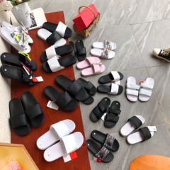 GD権志龍同モデルの原宿ダブルバンド忍者フックスリッパ男女カップルの白黒陰陽鴨サンダル