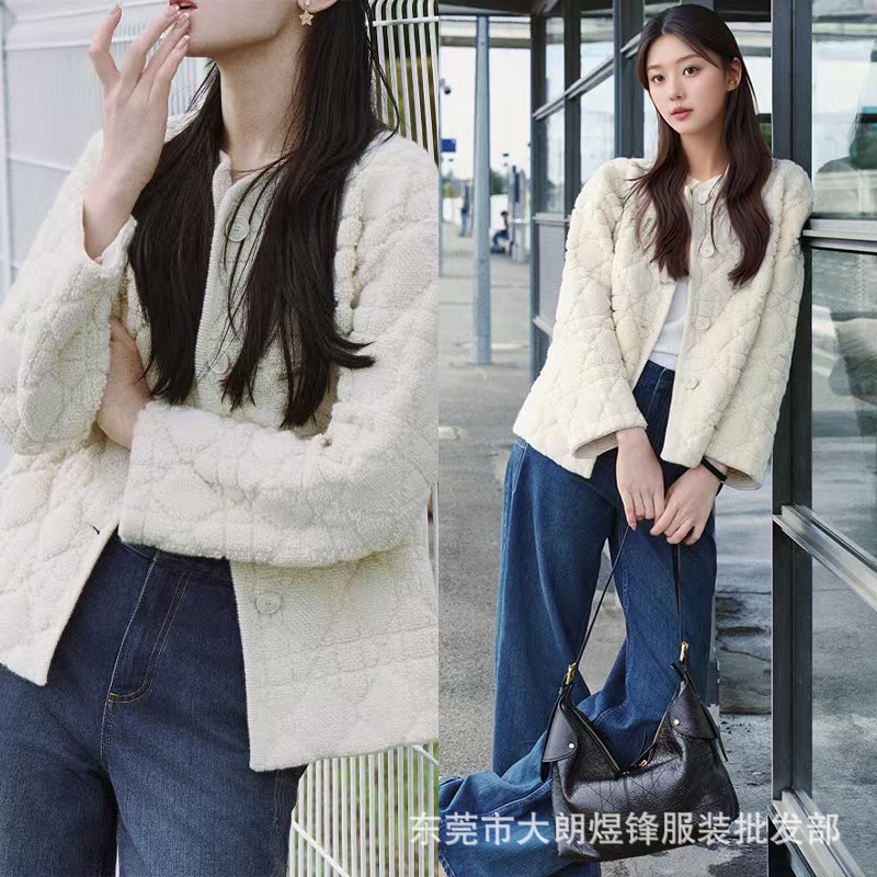 Shenzhen Nanyou Correct Edition Cd Home 25 Autumn/Winter New Round Neck Tweed Chanel Style New Fashion Versatile Jacket