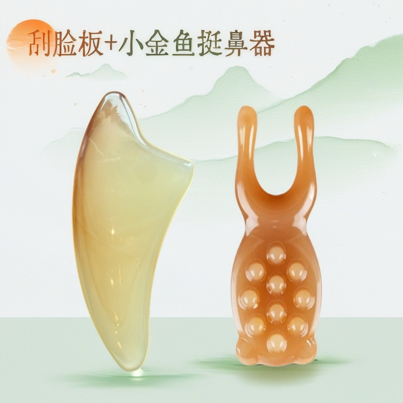 Gua Sha Facial Massage Tool Set Resin Guasha Board Meridian Comb for Face Scalp Body Care key features