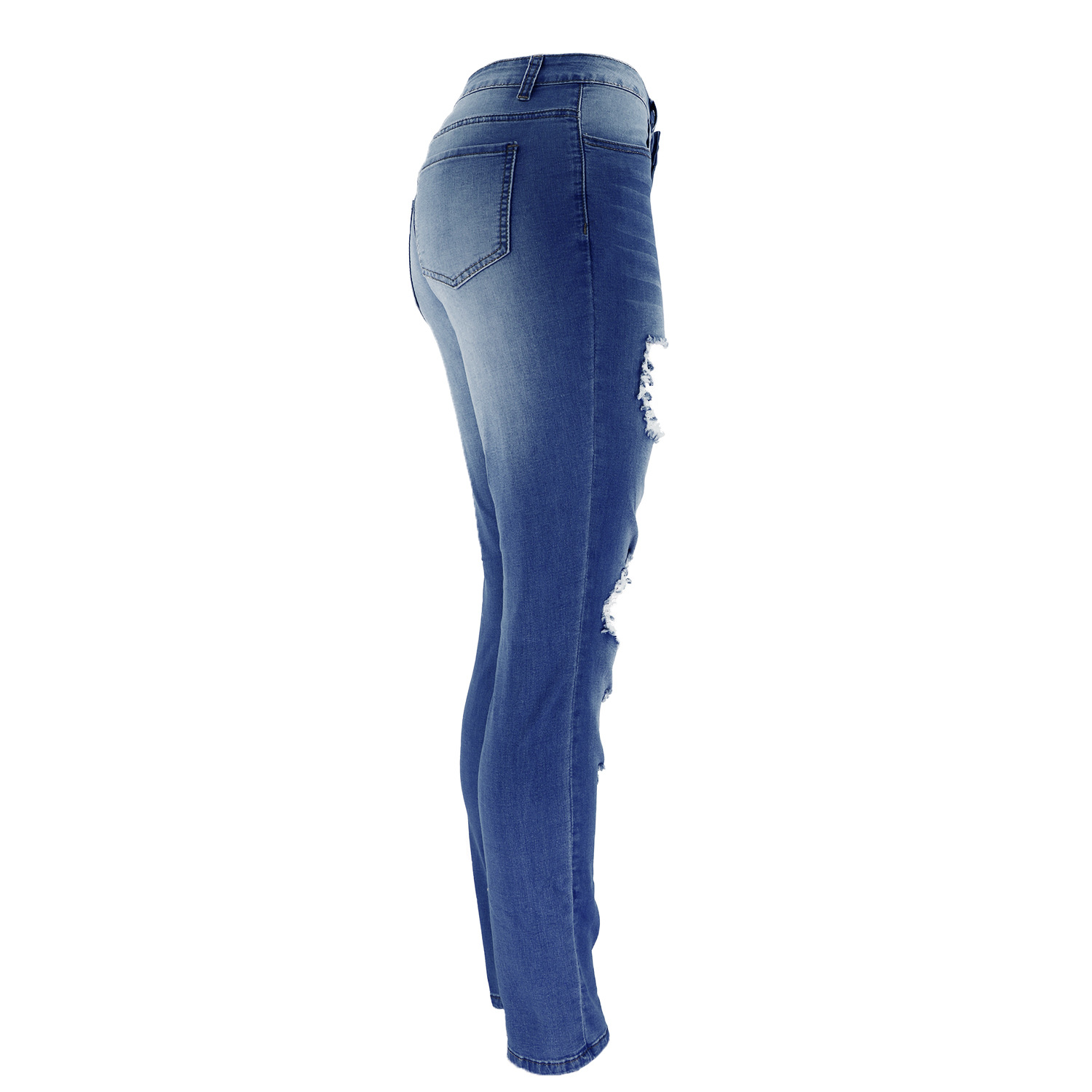 High Waisted Women's Jeans Torn Denim Trousers Spring Fashion_voghion.com