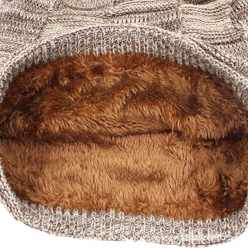 Mixed color knitted for men women in autumn winter, plush and thick windproof hat, pullover hat_viptrois.com