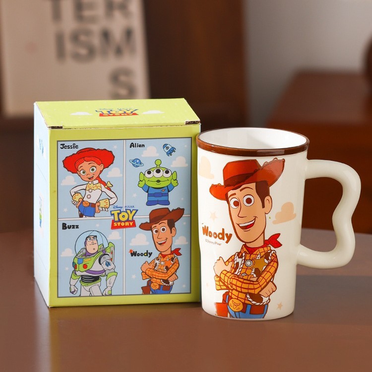 Tazas de Toy Story de gran capacidad de tazas de cerámica nuevas caricaturas de alto valor de pareja tazas de agua de oficina