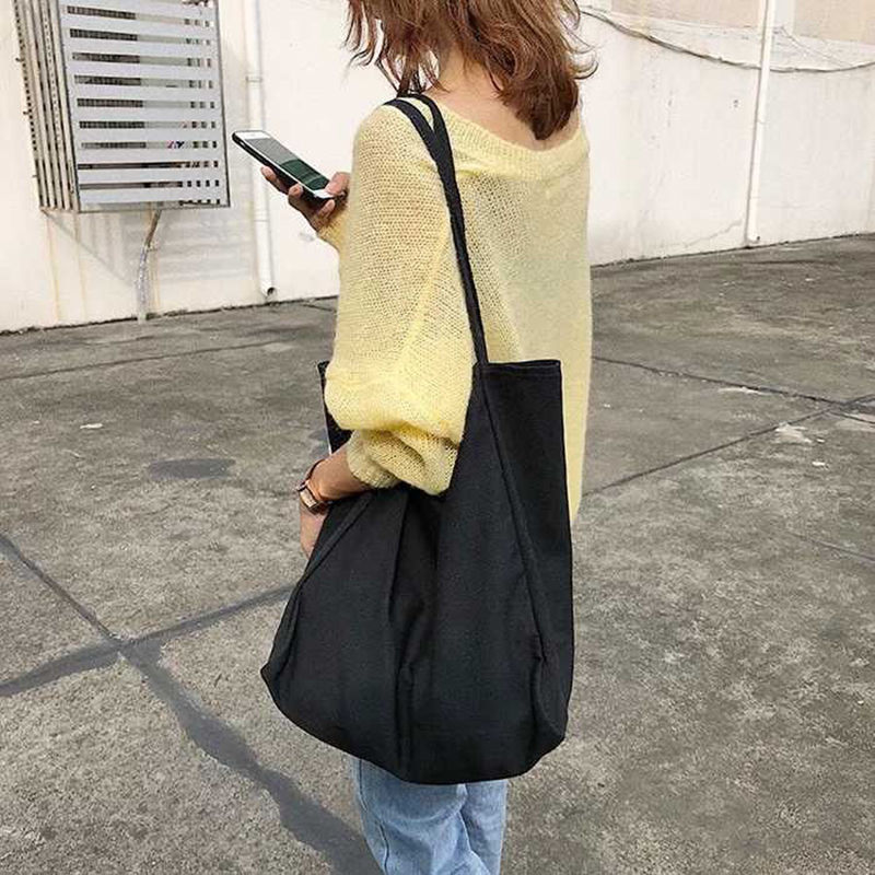 ドロップシッピングシンプルなキャンバスバッグ大容量インスタイルショルダーバッグ女性の多用途空白ニッチデザインバッグ|undefined