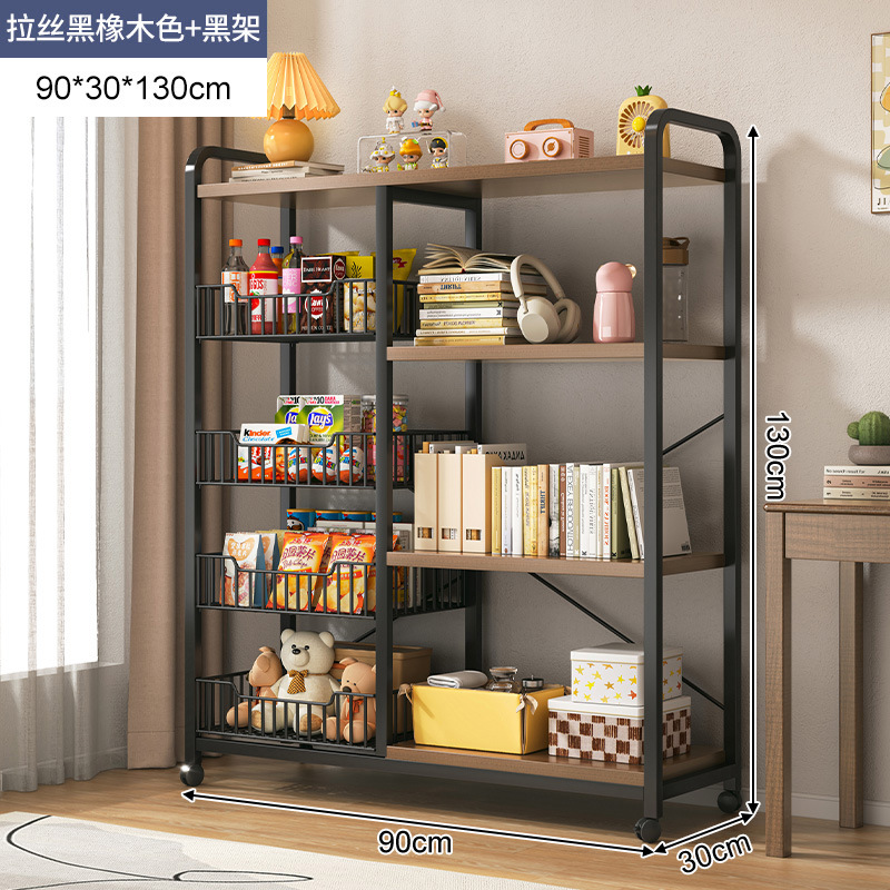 Estantería estante de piso gabinete de libros para niños escritorio en casa simple sala de estar de madera maciza Almacenamiento de libros de múltiples capas