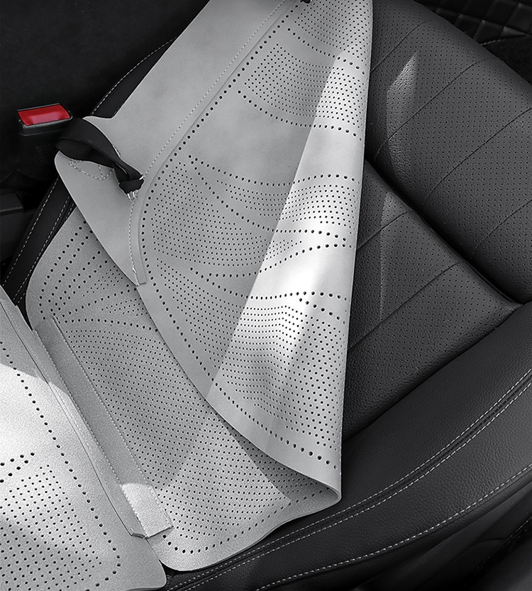 2026 Purple Wind Chime New Leaf Pattern Suede Car Seat Cushion MA10, Suitable for All Seasons
