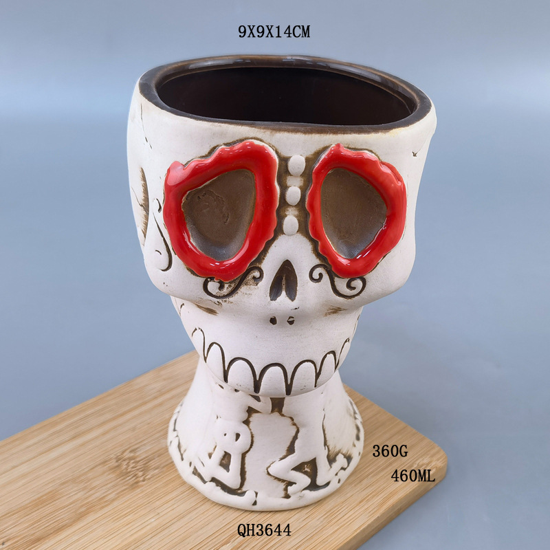 Taza de esqueleto pirata del Caribe Tiki taza de cóctel hawaiana taza de cerámica taza totem taza bar Tiki taza