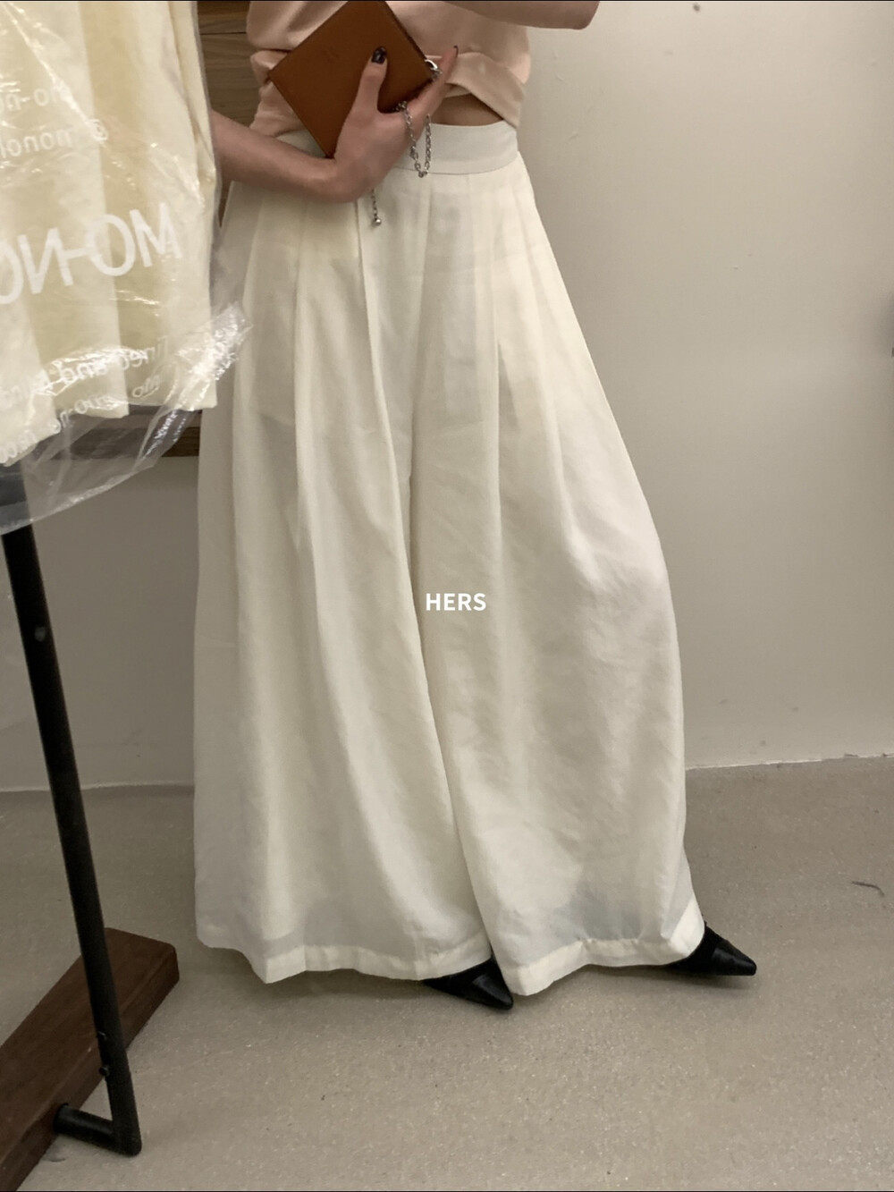 Quần culottes nữ ống rộng cạp cao thun lưng dáng suông phong cách Nhật — Thẻ hồng, màu trắng chi tiết 33