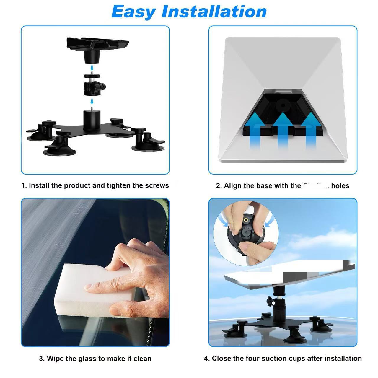 Cross-Border Car Roof Mount with Suction Cup/Magnetic Attachment Suitable for Mini Receiver Brackets, Universal Mount for Cars and Boats