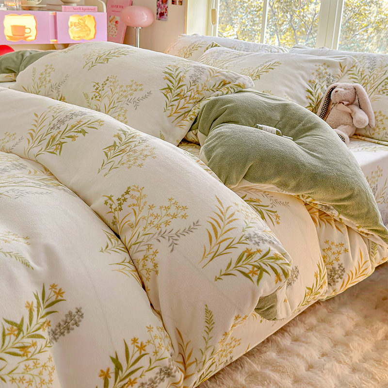 2025 nuevo edredón de seda de leche de una sola pieza de invierno cálido coral 150x200x230 edredón