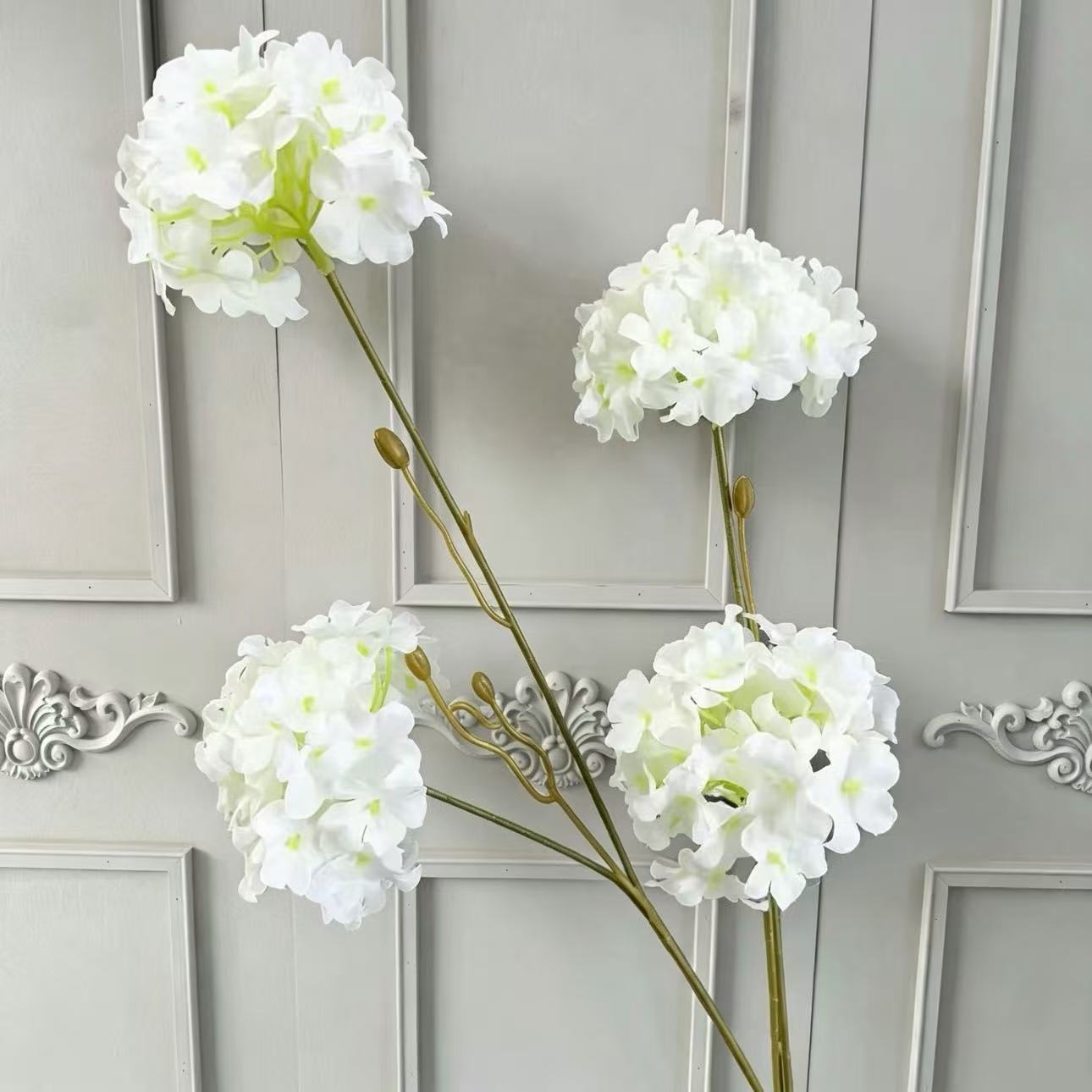 Flores artificiales blancas para decoración de escenarios, escaparates, arreglos de rosas, arte floral suave y composiciones florales.