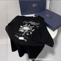 2025 女性の新しい夏のラウンドネック純粋な綿半袖カジュアル男性と女性のルーズ Tシャツ半袖女性の Tシャツ