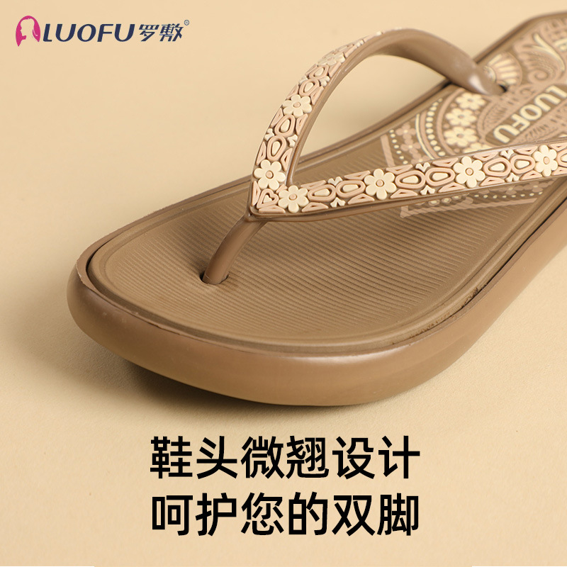 Zapatillas de diapositivos de pendiente de luos, zapatos de muffin para mujeres, nuevos zapatos de playa clásicos de verano