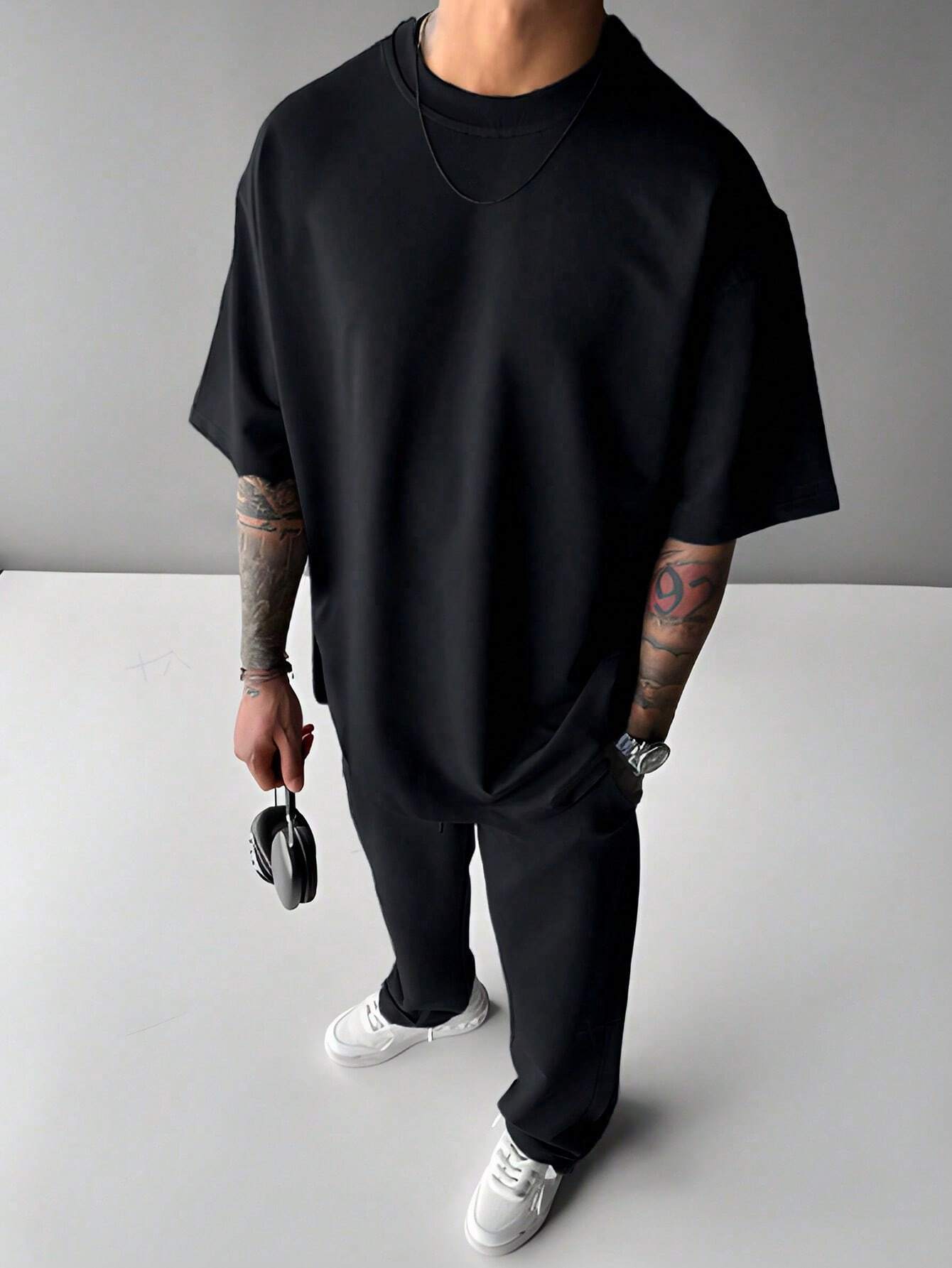 2024 nuevos hombres moda camiseta de manga corta pantalones otoño tendencia casual traje ME13 ML4