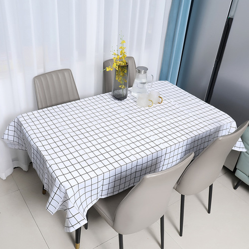 Hollywood North European Checkered Oil-Proof Coffee Tablecloth Tablecloth Waterproof Washable Dining Tablecloth PEVA Tablecloth Oil-Proof Table Mat