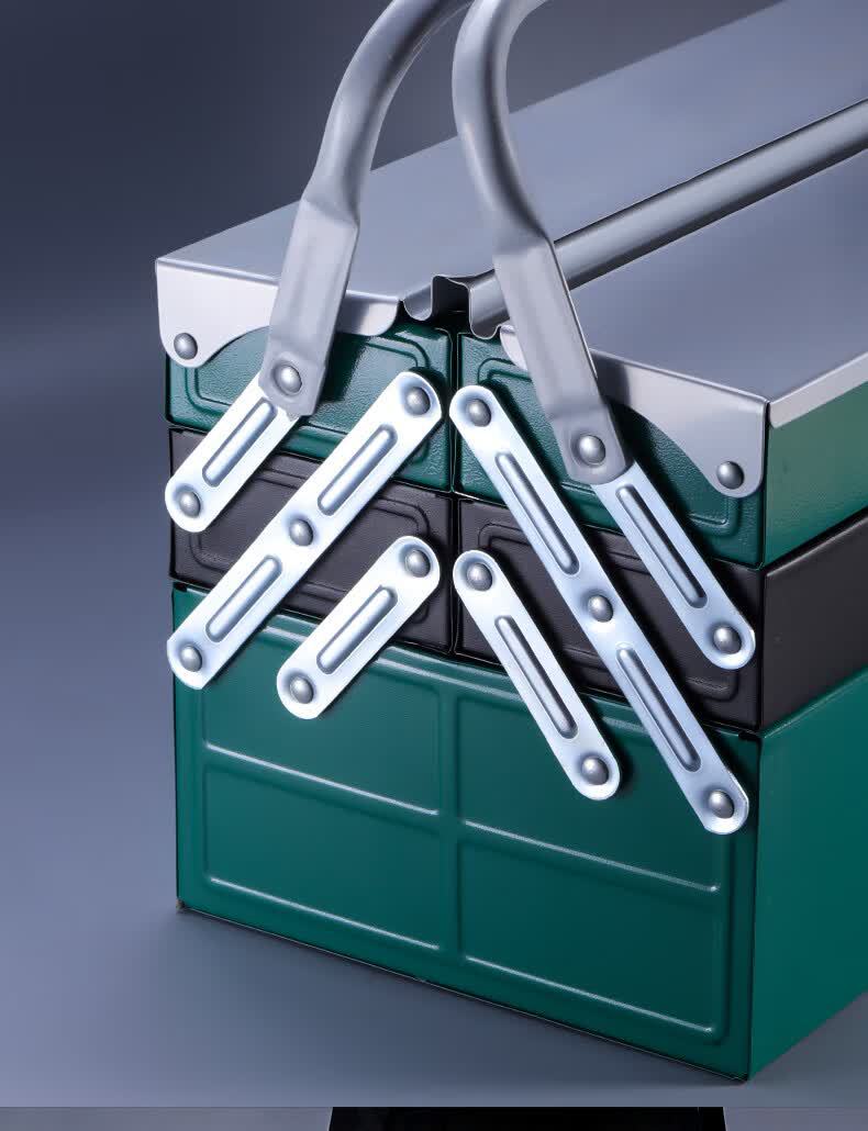 New thickened three-layer folding tool set, 85 pieces, in a metal box, multifunctional repair ratchet wrench, high hardness socket