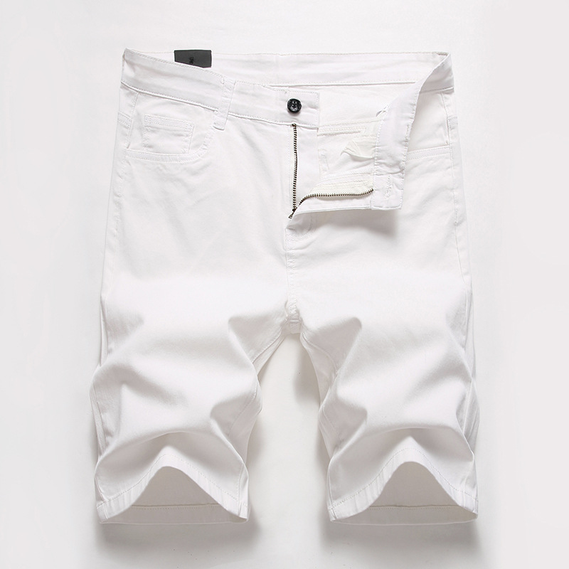 Nuovi jeans strappati da uomo, pantaloncini in denim a gamba dritta, alla moda e casual_voghion.com