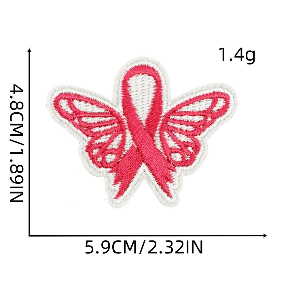 粉色丝带布贴3#