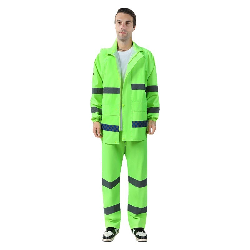 Retroreflective split raincoat, uniform, waterproof set, wholesale