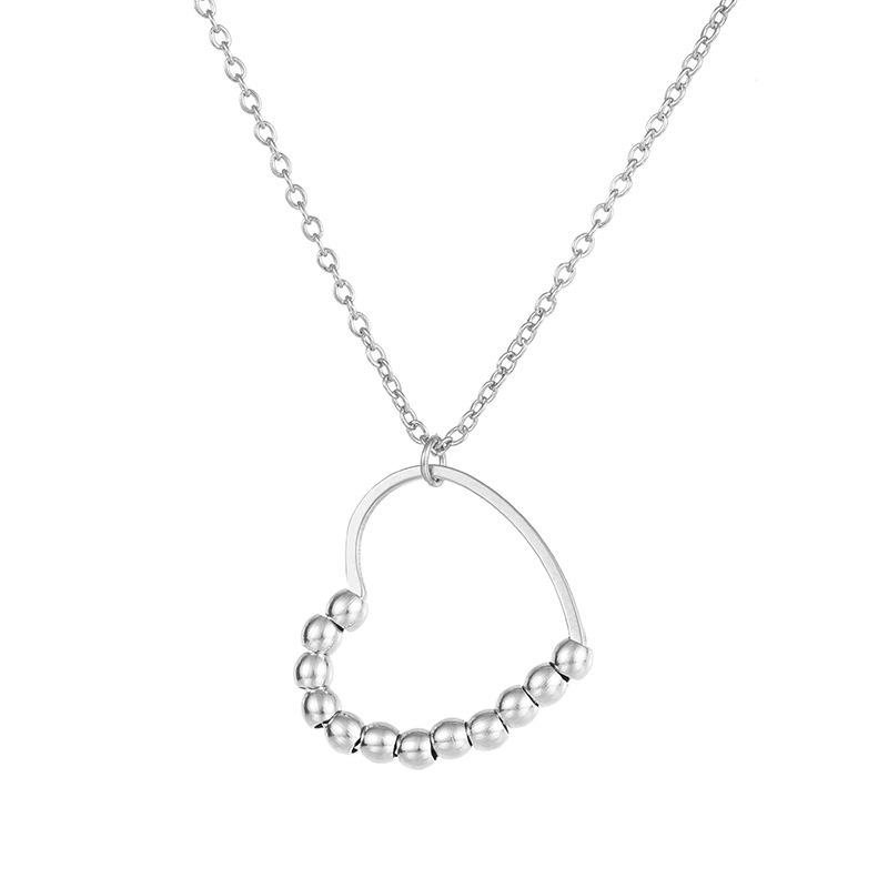 cable chain Chain Type Simple Style Triangle Moon Heart Shape Stainless Steel Plating Pendant Necklace