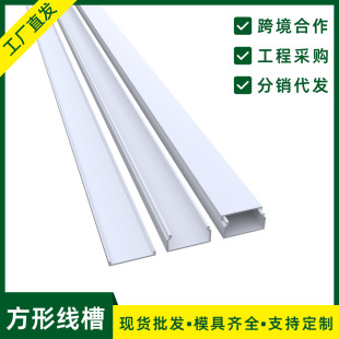Shenzhen Manufacturer Spot Pvc Plastic Wiring Ground Surface-Mounted Wiring Wiring Home Decoration Indoor White Square Wire Trough
