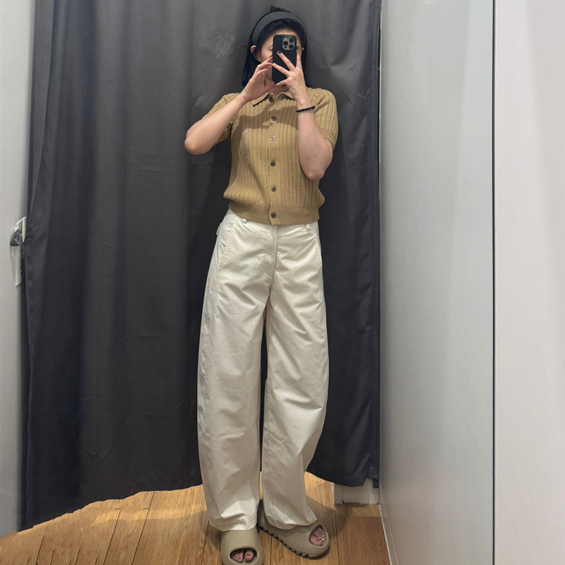 日单女装针织廓形长裤/休闲裤弯刀镰刀裤子25秋冬新款Y483722|undefined