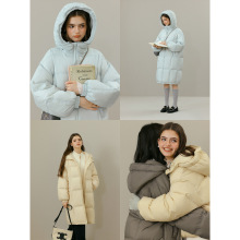 花栗鼠小姐【现货】 蛋壳7.0 白鸭绒五防女秋冬长短款轻柔羽绒服