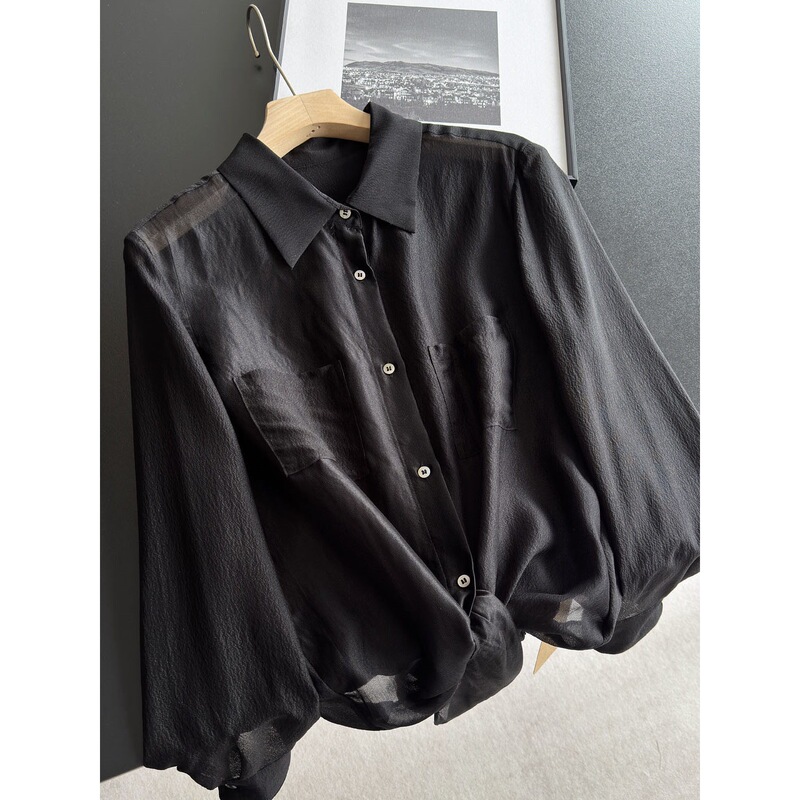 2026 Mulberry Silk Summer Thin Silk Shirt with Small Lapel, Cardigan, Sun Protection, Air Conditioning Shirt Wholesale H10Dt96069 2026 Mulberry Silk Summer Thin Silk Shirt with Small Lapel, Cardigan, Sun Protection, Air Conditioning Shirt Wholesale H10Dt96069