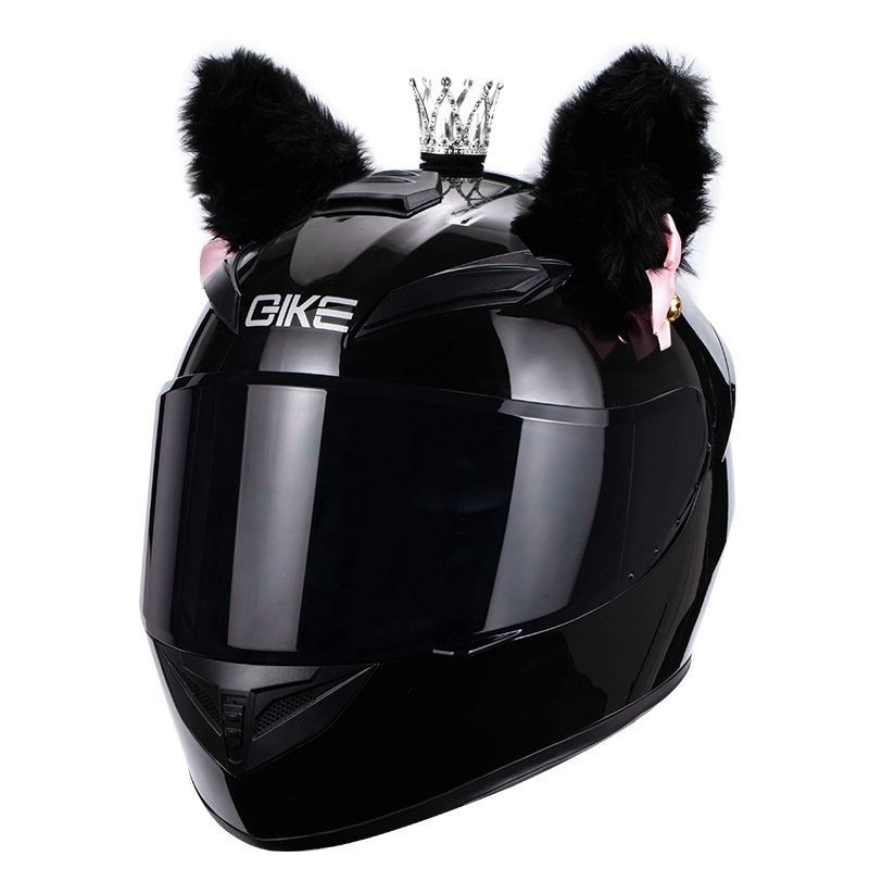 Fábrica Sonic chica misma motocicleta casco completo arco gato oído decoración con Bluetooth motocicleta eléctrica casco de seguridad