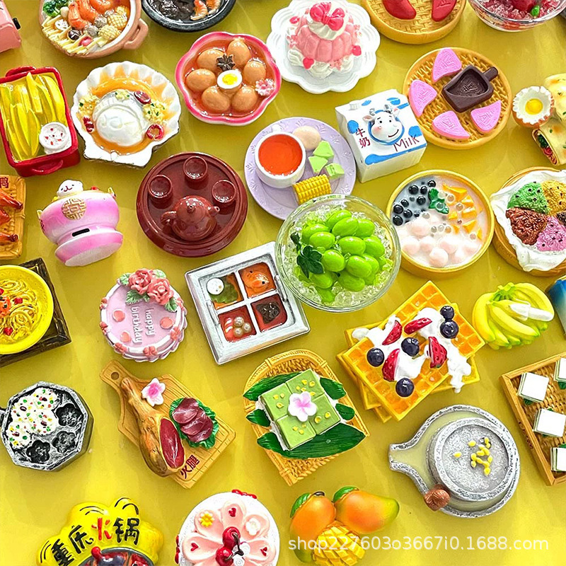 3d立体磁性特色旅游纪念品磁贴美食磁性贴食物文创仿真小吃冰箱贴|undefined