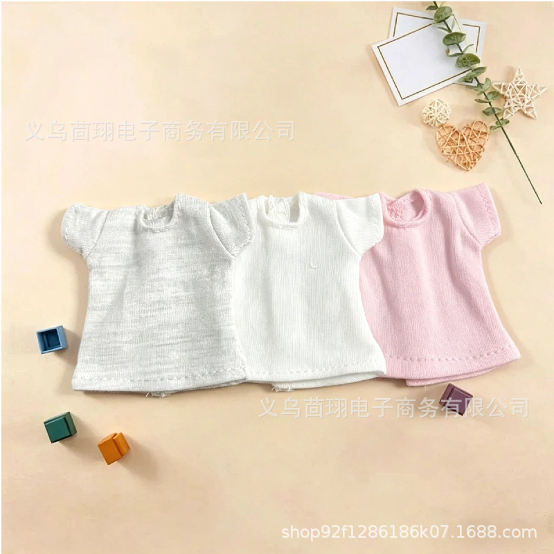 Versatile Solid Color Blythe Doll Short-Sleeve Inner Wear, Suitable for Ob2422, Simple Round-Neck Doll Daily Outfit Versatile Solid Color Blythe Doll Short-Sleeve Inner Wear, Suitable for Ob2422, Simple Round-Neck Doll Daily Outfit