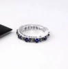 Antique silver blue diamond