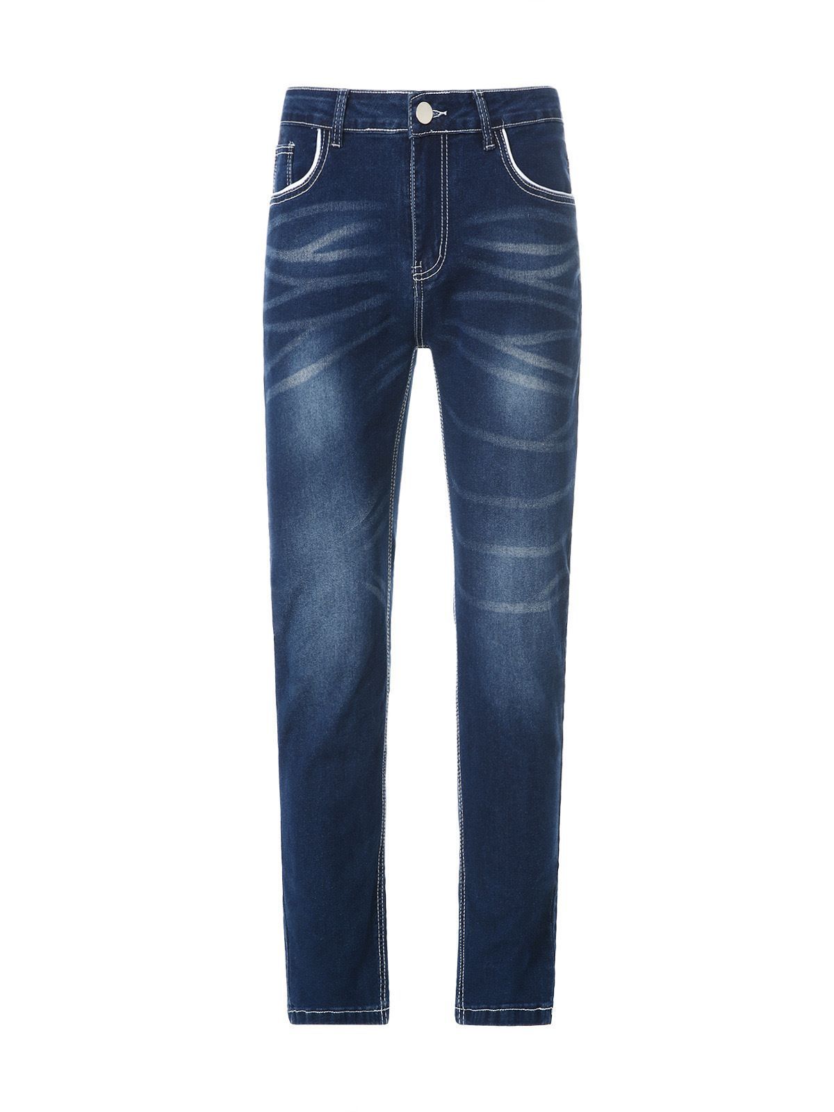 European and American high-quality new men's slim fit two-line jeans classic three-color jeans new