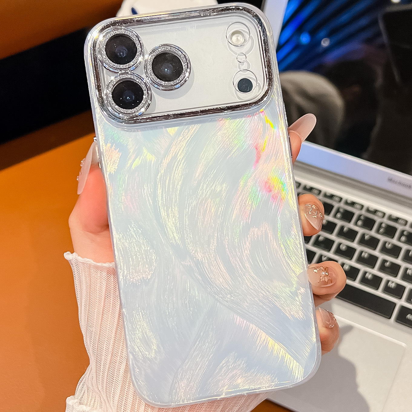 双面覆膜IMD适用iPhone17Air手机壳苹果16ProMax羽毛纹防摔保护套