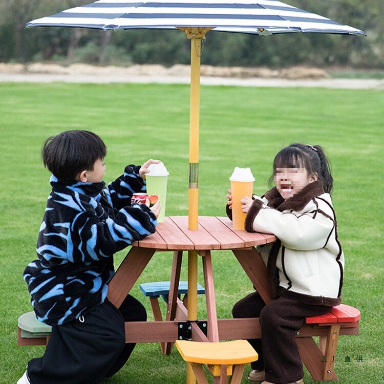 Indoor and Outdoor Child Seats, Children's Furniture, Kindergarten Tables, Camping Sites, Parasols, Outdoor Picnic Tables, Chairs and Stools