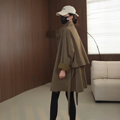 复古立领中长款风衣女2025秋季新款高级感时尚洋气宽松休闲外套潮