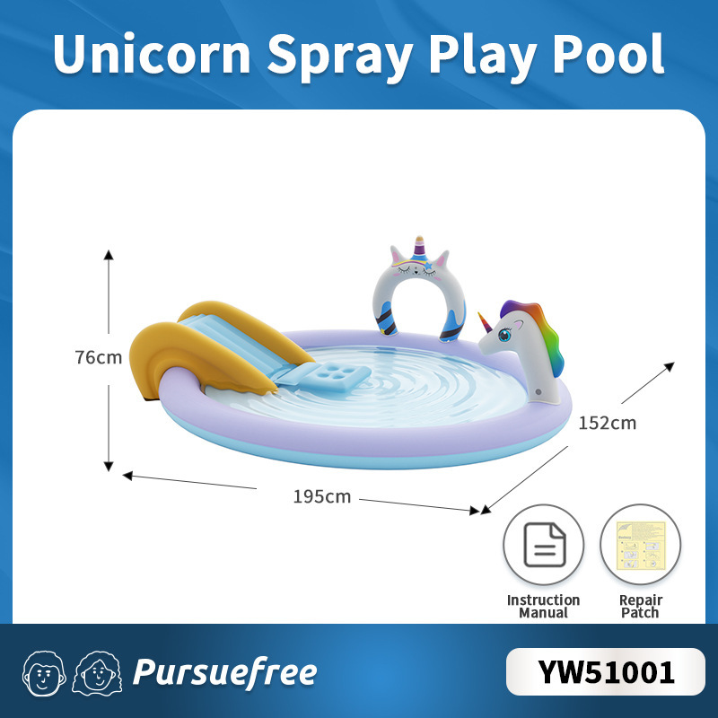 Swimming pool play in water, unicorn