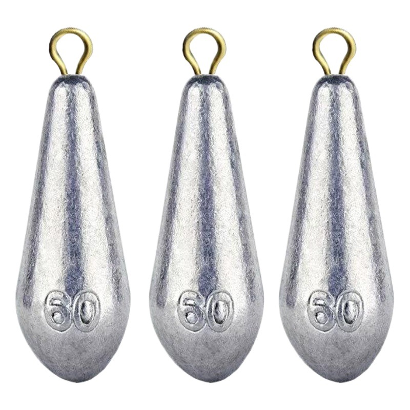 Sea Fishing Lead Sinker with Smooth Copper Ring, Anti-Snagging, for Long-Distance Casting, Suitable for Sea Fishing and Hook Rigs