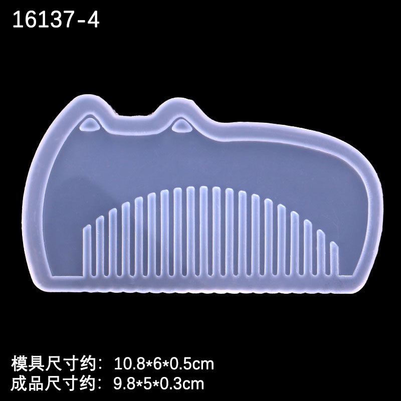 Espejo peine cristal epoxi resina hecha a mano molde de silicona lindo dibujos animados peine epoxi molde múltiple opcional